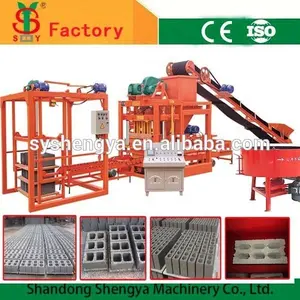 SHENGYA QTJ4-25 Block Machine Making QMY2-45 Fully Automatic Hydraulic Concrete Brick Making Machine Production Line Hot