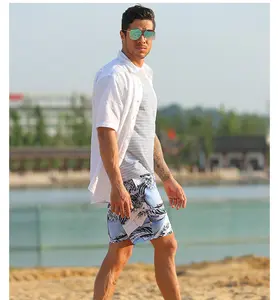 Chu Fei Ya 2024 Miami Beach Shorts 90% Polyester 10% Spandex Tissu Shorts de plage pour hommes Technologie d'impression numérique Style floridien