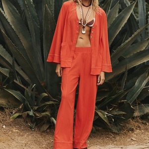 Nouvelle Collection : Ensemble Décontracté 2 Pièces pour Femme - Chemise Boutonnée à Manches Longues et Pantalon Assorti - Style Urbain Tendance - Product Image 1