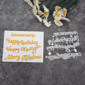 AAGU New Metal Cutting Dies mold Scrapbooking Craft Cutting Die <span class=keywords><strong>buon</strong></span> compleanno capodanno Merry Christmas Letter Craft Dies - Product Image 3