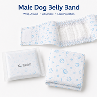 Couches/Pelures pour Chiens Mâles à Haute Absorption, Douces et Confortables, Bandes Abdominales Jetables avec Doublure Imperméable pour l'Apprentissage de la Propreté des Chiots