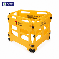 Barrière de contrôle piétonne mobile multi-panneaux en plastique HDPE, porte pliante pour ascenseur