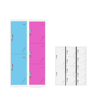 Armoires de rangement métalliques colorées sur mesure OEM ZHE pour vêtements de travail, usage en dortoir, fabrication de tôles