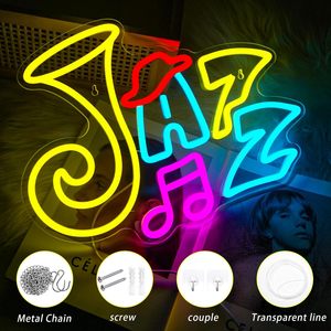 Enseigne néon musicale, motif notes de jazz, décoration murale LED, enseignes néon personnalisées avec logo - Product Image 3
