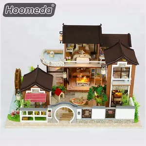 diy кукольный дом древних Suppliers-Лидер продаж, современный миниатюрный деревянный детский Кукольный домик «сделай сам»