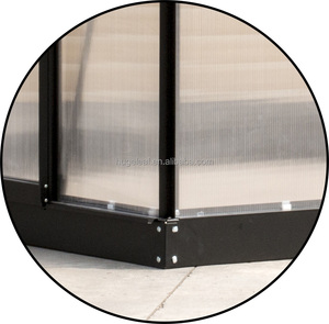 Invernadero de Aluminio para Jardín con Techo Inclinado, Fácil de Montar, Adosado a la Pared o Independiente, con Doble Puerta Corredera - Product Image 5