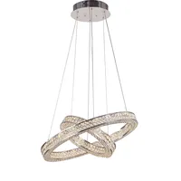 Lampada a sospensione moderna con anello in cristallo a sospensione lampada a sospensione contemporanea lampada a sospensione con anelli a LED apparecchio di illuminazione