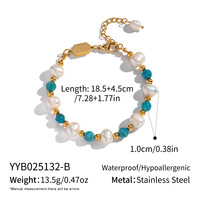 Bracelet en acier inoxydable avec pierres naturelles rayées brillantes et perles, idéal pour le quotidien, les fêtes, pour femme, ornement de mode délicat et assorti
