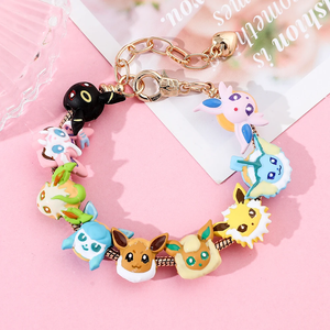Bracelet Anime Pokémon, figurines mignonnes <span class=keywords><strong>de</strong></span> dessins animés Eevee Vaporeon Flareon, perles en métal, pendentif, bracelet DIY, accessoires <span class=keywords><strong>de</strong></span> jeu - Product Image 3