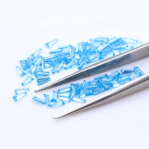 Prezzo all'ingrosso di fabbrica taglio trapezoidale acquamarina pietre sintetiche sciolte CZ impostazione cera zirconia cubica blu per alte temperature - Product Image 5