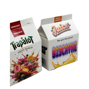 Boîtes en papier imprimées polychromes personnalisées 3.5g 7g Sacs en mylar en forme de jus de lait avec boîte à céréales 3.5g - Product Image 5