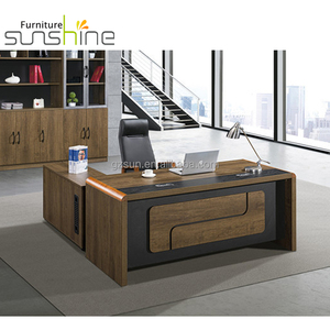 Modern L-Shaped Executive Office <strong>Desk</strong> <strong>Solid</strong> <strong>Wood</strong> and Steel with Metal Design for Home School Apartment Use - Product Image 4