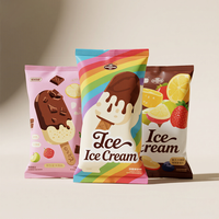 Emballage OEM pour glaces, sachets en plastique imprimés colorés avec scellage thermique pour emballage de crème glacée et de bâtonnets glacés