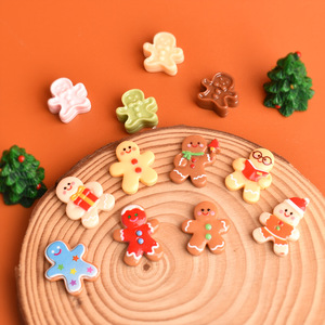 Charmes <span class=keywords><strong>en</strong></span> résine de la série de Noël, vente chaude, miniatures de nourriture, ensemble de jeu pour accessoires de bricolage, <span class=keywords><strong>bonhomme</strong></span> de neige, homme <span class=keywords><strong>en</strong></span> <span class=keywords><strong>pain</strong></span> <span class=keywords><strong>d</strong></span>'épices, <span class=keywords><strong>d</strong></span>écorations de Noël - Product Image 5