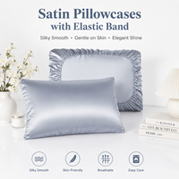 Housse de coussin unie en satin extensible antistatique brillante pour l'expédition mondiale de textiles de maison