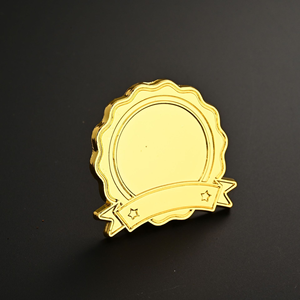 促销低价金属方形空白徽章定制环氧贴纸紫外印刷标志升华金银翻领别针胸针 - Product Image 1