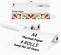 Kertas Thermal Phomemo A4 Bebas BPA, Tahan Lama 10 Tahun, Kertas Cetak Thermal Berkelanjutan untuk Printer Portabel M08F M83X