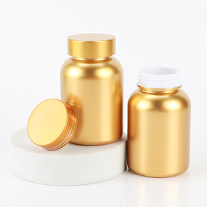 130ml Two Sizes <b>Pills</b> <b>Bottle</b> Electroplating Gold Plastic Storage <b>Bottle</b> for Chemical Liquid Vial Reagent Lab Supply - Product Image 2