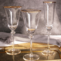 Décoration de mariage entière jante en or tasse de vin rouge verrerie de fête pied haut tasse à eau Banquet bord doré tasse à vin blanc personnalisée