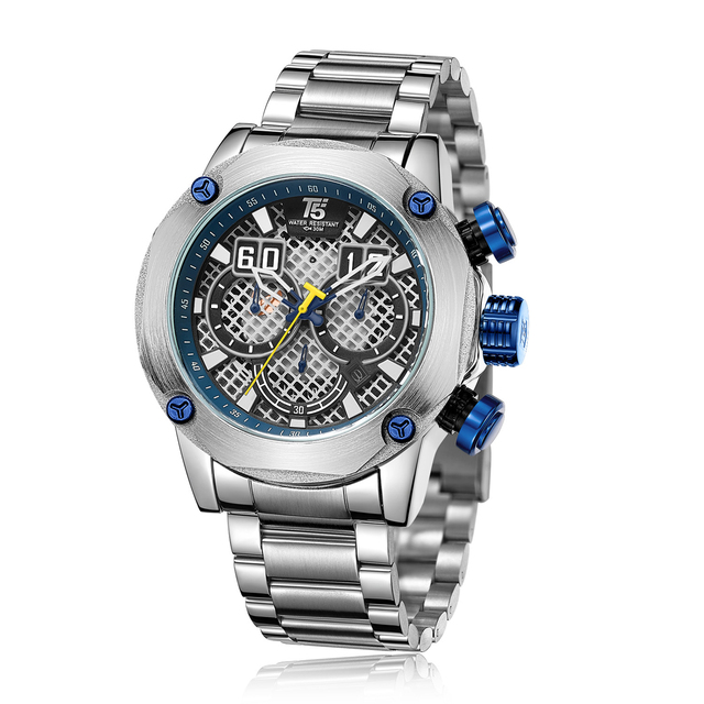 Factory Wholesale T5 Brand Chrono Stainless Steel Band Men Business Watches Customized New