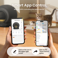 Caja de Arena Inteligente para Gatos, Negra, Cerrada, Autolimpiable, con Control por Aplicación, Inodora, con WiFi