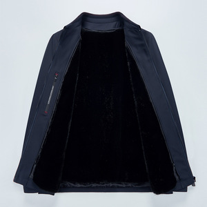 Toptan Özel Dut İpeği Çıkarılabilir Vizon Kürk Astarlı Erkek Yaka Fermuarlı Rüzgarlık Sonbahar ve Kışlık Sıcak Mont - Product Image 2