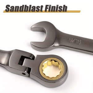 Private Label Flex Head Ratchet Wrench Cr-V Black Nickel Plating Ratcheting <strong>Spanner</strong> for Auto Repair - Product Image 5