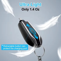 Mini chargeur portable porte-clés Power Bank Type-C 1500 mAh, charge rapide, entrée USB sans fil, affichage LED, fonctionnalités de location d'urgence