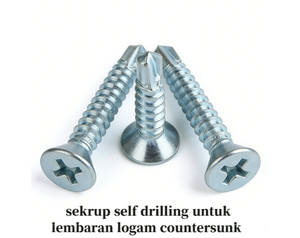 Tornillos Autoperforantes C1022 de 4.2*16 con Cabeza Avellanada, Acero Galvanizado Antioxidante para Láminas Metálicas, Empaque en Bolsas de 25 kg - Product Image 2