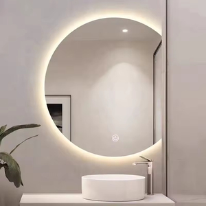 FULLSUMMER <span class=keywords><strong>miroir</strong></span> demi-rond personnalisé hôtel salle de bain vanité Led rétro-éclairé désembueur intelligent demi-lune miroirs de bain - Product Image 3