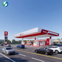 Cubierta para Gasolinera de Gran Tamaño, Fabricada a Medida, con Estructura de Acero Resistente a la Intemperie, Cubierta Personalizada para Gasolinera