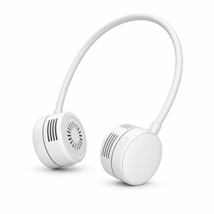 Ventilateur de cou à double moteur 1000 mAh, 3 vitesses, rotation à 720°, turbo à quatre canaux, ventilateur portable mains libres pour les voyages <span class=keywords><strong>en</strong></span> extérieur - Product Image 1