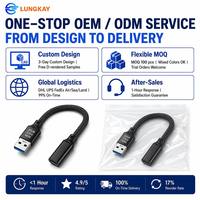 Cable Adaptador USB 3.2 Tipo-C Hembra a USB-A Macho, 10Gbps de Alta Velocidad, Trenzado de Nailon, Cable Convertidor de Audio y Video, OEM Personalizado