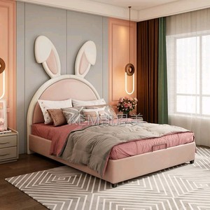<span class=keywords><strong>Lit</strong></span> de princesse moderne et créatif à prix abordable, style nordique, <span class=keywords><strong>lit</strong></span> pour <span class=keywords><strong>fille</strong></span> avec oreilles de lapin, cadre de <span class=keywords><strong>lit</strong></span> rose mignon pour enfant - Product Image 2