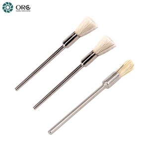 Brosses de polissage miniatures ORO montées sur stylo, tige de 2,35 mm, poils naturels, fil de laiton et d'acier pour outils rotatifs de polissage de bijoux et dentaire - Product Image 3