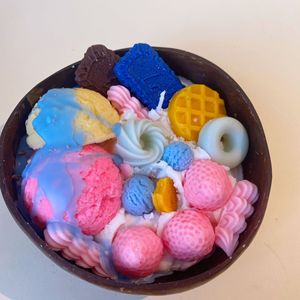 Cereal <strong>Candles</strong> <strong>Ice</strong> Cream Fruit Strawberry Dessert Food Scented <strong>Candles</strong> Coconut <strong>Candle</strong> in Coconut Bowl - Product Image 5