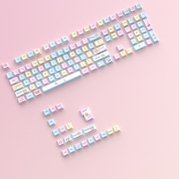 Stock Meow Sauce Mechanical Keyboard Keycaps 125-key Mini Full Set Original-height PBT Side-printed Light Transmission Keycaps