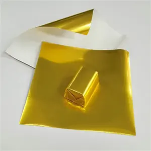 Пищевая упаковка шоколадная оберточная бумага ламинированная Золотая алюминиевая фольга лист для шоколадного батончика