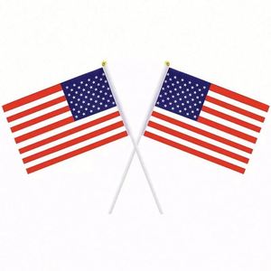 In Stock UK Hand <b>Flags</b> with Plastic Pole 20x30cm Polyester Silk Screen Printed Custom Color Promotional Football Party Use - Product Image 5