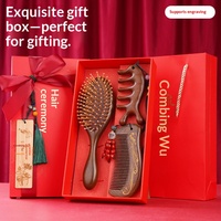 Peigne à coussin d'air en bois de santal doré pour massage capillaire, coffret cadeau, cadeaux de fin d'année pour les enseignants et les camarades de classe, design Phénix