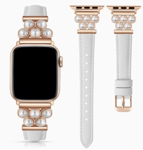Correa de Reloj de Cuero con Perlas para iWatch, Modelo Popular, Correa Ajustable con Hebilla para <span class=keywords><strong>Apple</strong></span> <span class=keywords><strong>Watch</strong></span> S11 10 9 <span class=keywords><strong>7</strong></span>, para Correas de <span class=keywords><strong>Apple</strong></span> <span class=keywords><strong>Watch</strong></span> - Product Image 3