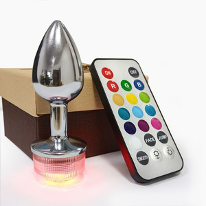 S M L Sizes Multi-Color Changing <strong>Aluminum</strong> <strong>Anal</strong> Plug Adult <strong>Sex</strong> <strong>Toys</strong> with LED Light and Remote for Women's <strong>Anal</strong> Masturbation - Product Image 2