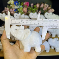 Prix de gros Pierre de guérison Crystal Carvings White Jade Elephant pour la décoration