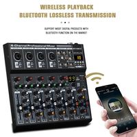 STABCL ST-6M Mixeur audio numérique professionnel 6 canaux USB Son 48V Karaoké Plage de fréquences 20Hz-20kHz pour applications en club