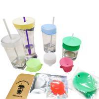 Prix d'usine, logo personnalisé, couvercle de tasse en verre et silicone fluorescent, bar à boissons, couvercle de tasse à cocktail, couvercle de tasse lumineux