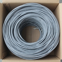 Kabel Ethernet Cat5e UTP 4 Pasangan Kabel LAN Twisted Pair Tanpa Pelindung 24AWG Tembaga Padat 305m Gulungan Besar untuk Pengkabelan Dalam Ruangan