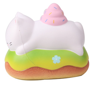 Cartoon Cat On Cake <b>Squishy</b> Toy TPE Stress Relief Fidget Toy For Kids Unisex 5 To 7 Years - Product Image 3
