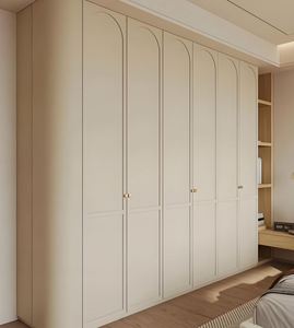 Ensemble de placards modernes et personnalisés de couleur crème avec design latéral en arc pour les chambres d'hôtel - Meubles de haute qualité respectueux de l'environnement - Product Image 5