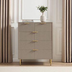 Tallboy <strong>Tall</strong> Boy Chest <strong>of</strong> <strong>Drawers</strong> Living Room Hallway Furniture Wooden Fluted 5 <strong>Drawer</strong> Dresser for Bedroom - Product Image 2