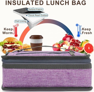 Portable Mini <span class=keywords><strong>Glacière</strong></span> Boîte À Lunch Logo Personnalisé Petit Isolé Doux <span class=keywords><strong>Repas</strong></span> Fourre-Tout Poignée pour Travail École À L'extérieur Fait Oxford Polyester - Product Image 4